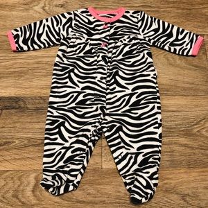 Carter’s Baby Girl 1-Piece Zebra Print Footie PJ’s